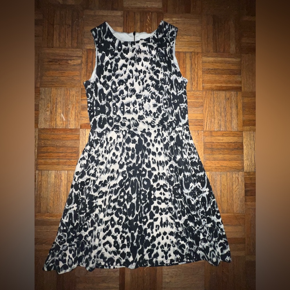 Mossimo white and black cheetah print dress